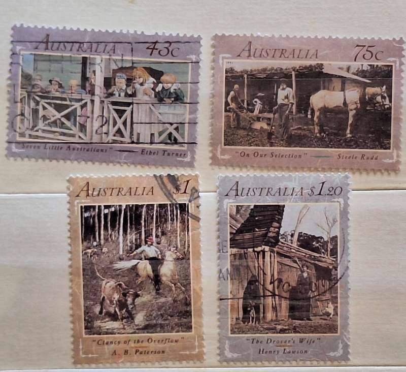Australia 1991 Literary Legends Set of 4 Used Hinged stamps