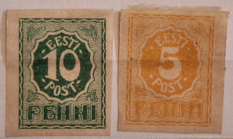 Estonia 1919 Numerals 2 Unused Hinged Imperforate stamps