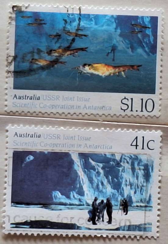 Australia 1990 Scientific Co-operation in Antarctica Set of 2 Used Hinged stamps