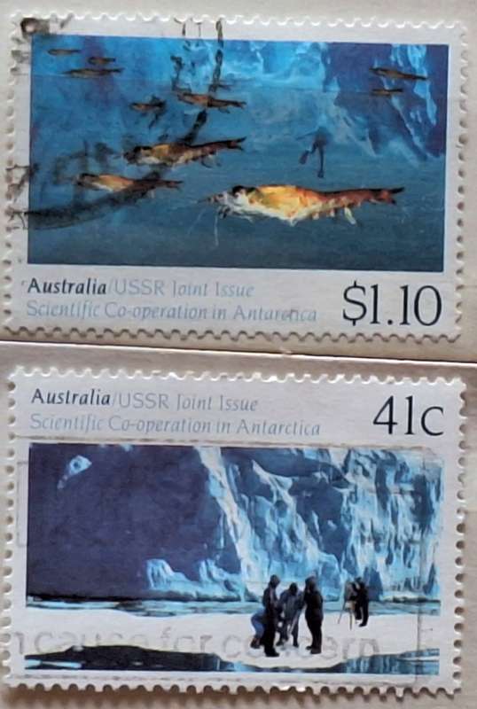 Australia 1990 Scientific Co-operation in Antarctica Set of 2 Used Hinged stamps