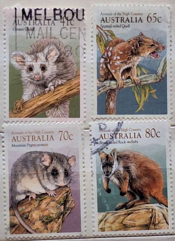Australia 1990 Animals of the High Country Set of 4 Used hinged stamps