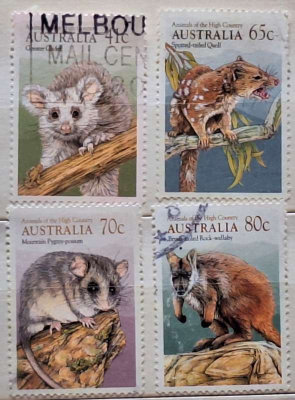 Australia 1990 Animals of the High Country Set of 4 Used hinged stamps