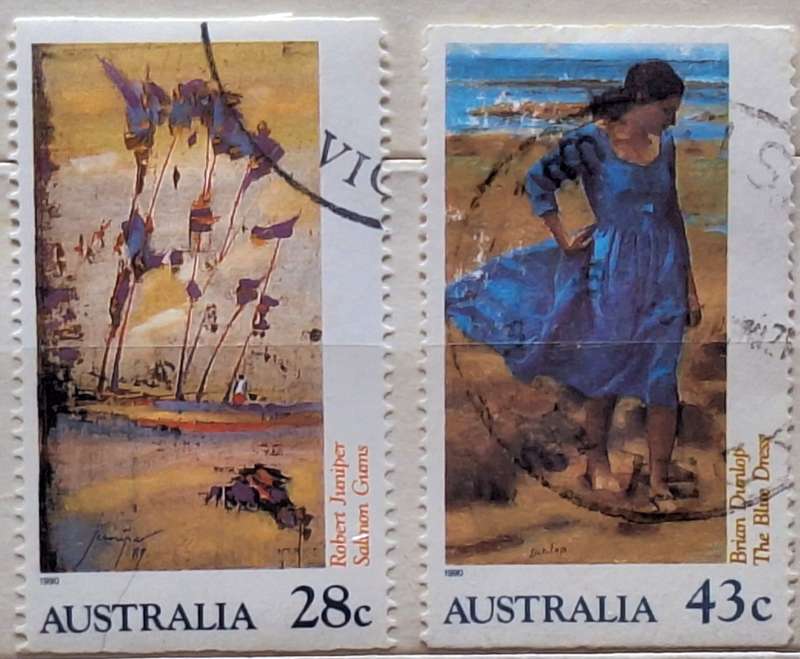 Australia 1990 Heidelberg and Heritage Set of 2 Used Booklet stamps
