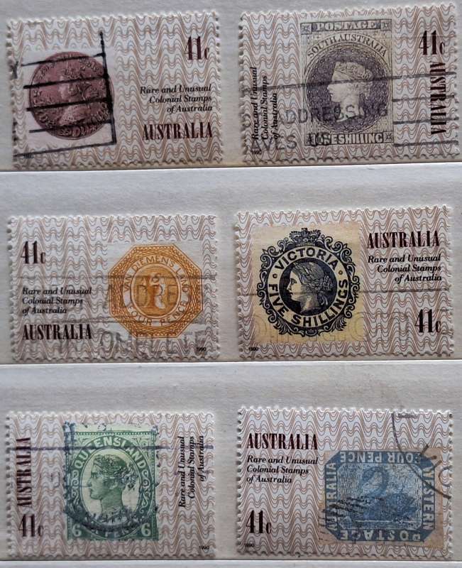 Australia 1990 150th Anniversary of the First Postage Stamp Set of 6 Used Hinged stamps