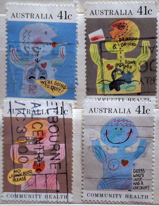 Australia 1990 Community Health Set of 4 Used Hinged stamps