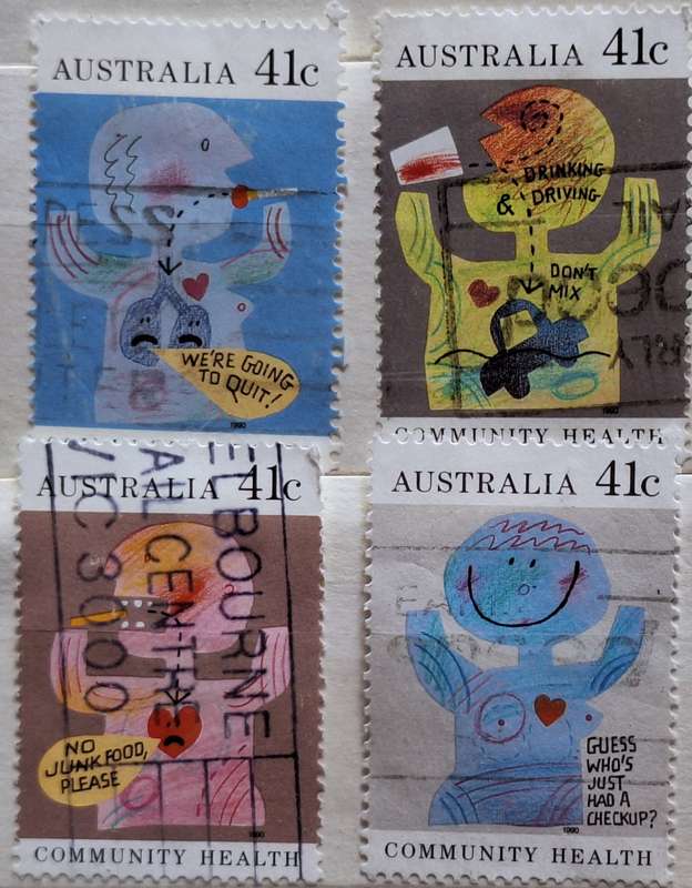 Australia 1990 Community Health Set of 4 Used Hinged stamps