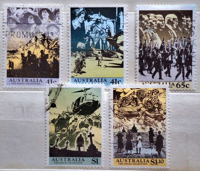 Australia 1990 The Anzac Tradition Set of 5 Used Hinged stamps