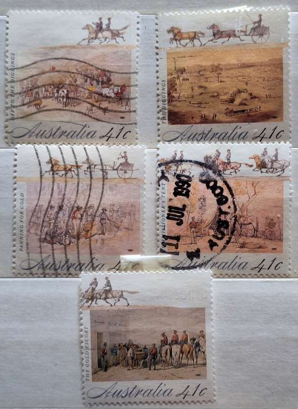Australia 1990 Gold Fever Set of 5 Used Hinged stamps