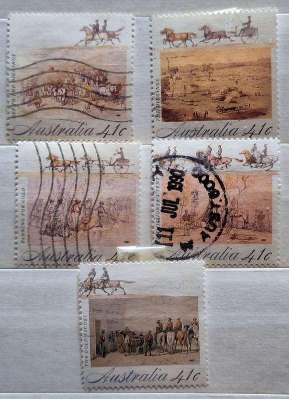 Australia 1990 Gold Fever Set of 5 Used Hinged stamps