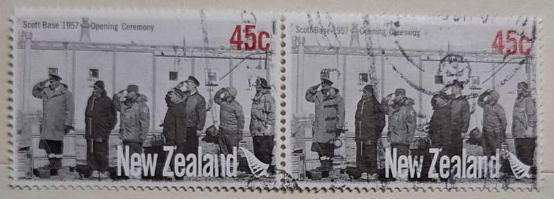 New Zealand 2007 50th Anniversary Scott Base 45c Opening Ceremony 1957 Pair of Used Stamps