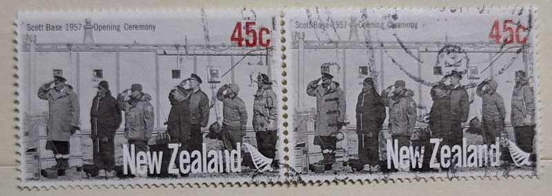 New Zealand 2007 50th Anniversary Scott Base 45c Opening Ceremony 1957 Pair of Used Stamps