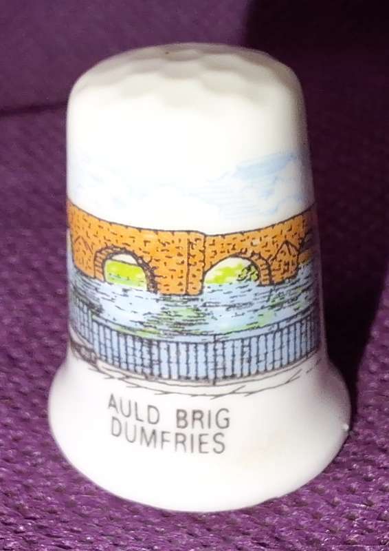 Thimble Bone China British Made Auld Brig Dumfries