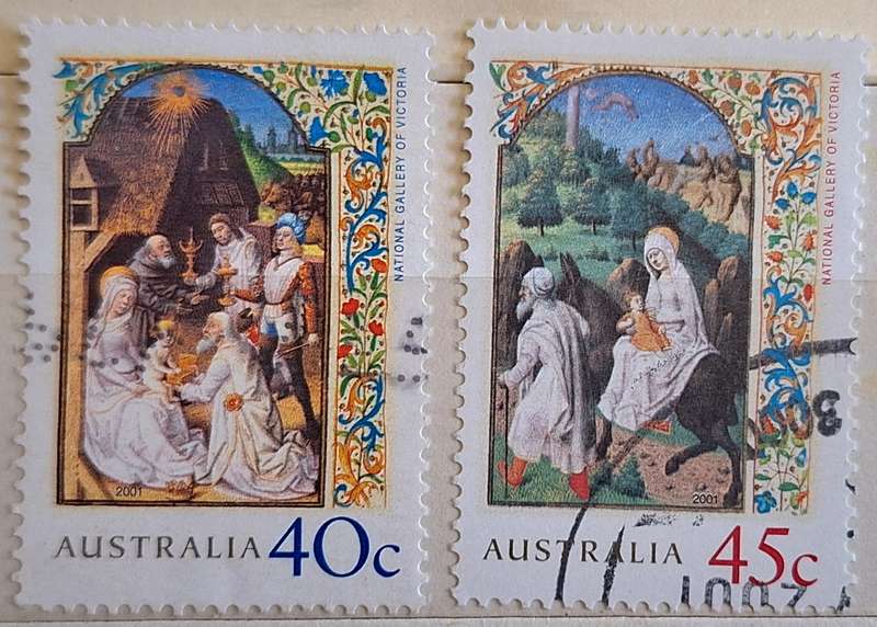 Australia 2001 Christmas Set of 2 Used Hinged stamps