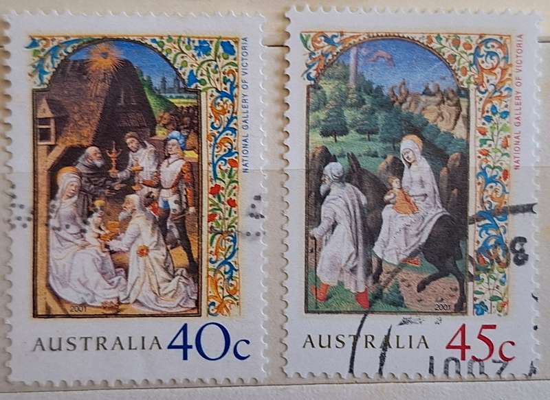 Australia 2001 Christmas Set of 2 Used Hinged stamps