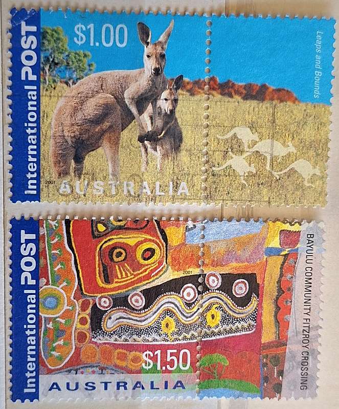 Australia 2001 Colour My Day Part 2 International Post Set of 2 Used Hinged stamps with Tabs