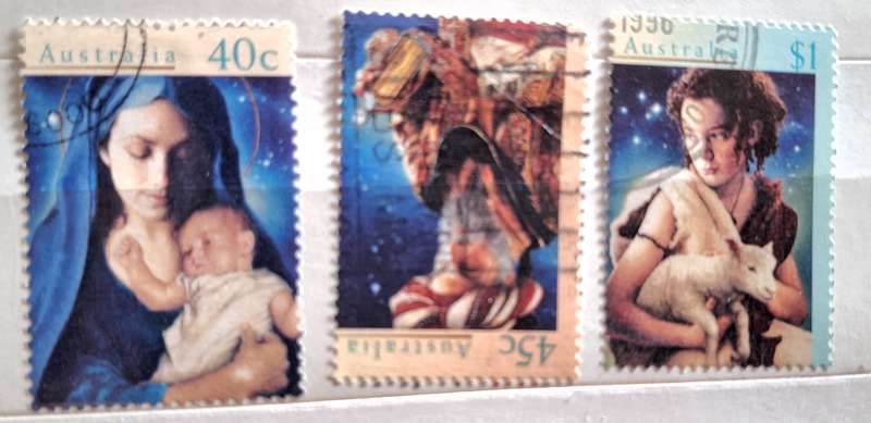 Australia 1996 Christmas Set of 3 Used Hinged stamps