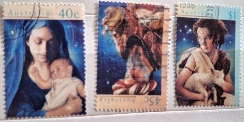 Australia 1996 Christmas Set of 3 Used Hinged stamps