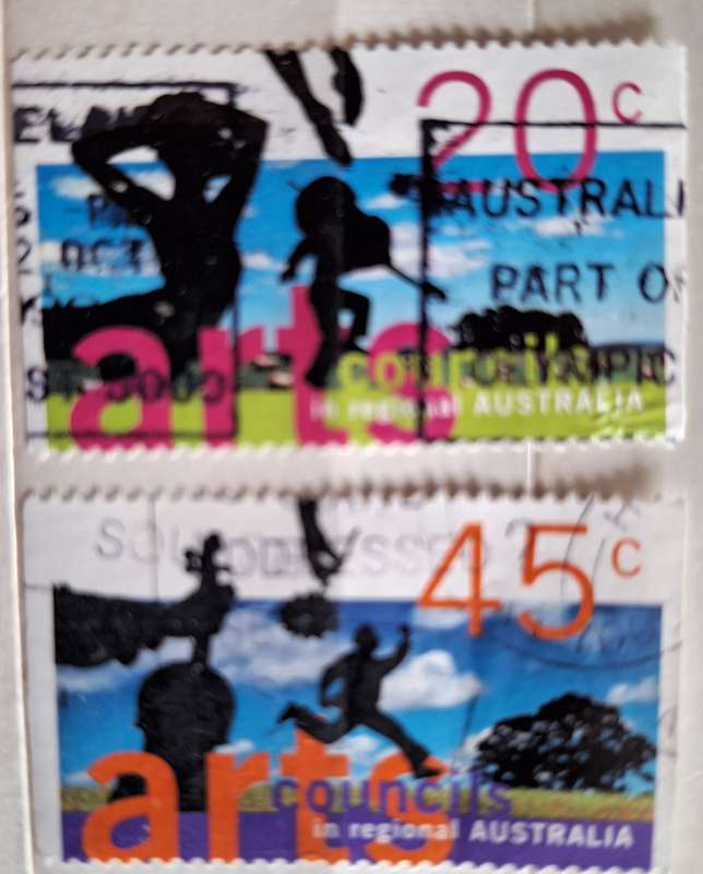 Australia 1996 Regional Arts Councils: Silhouettes Booklet Stamp Set of 2 Used Hinged stamps