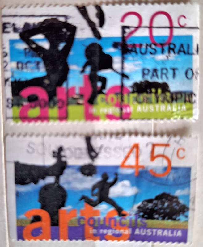 Australia 1996 Regional Arts Councils: Silhouettes Booklet Stamp Set of 2 Used Hinged stamps