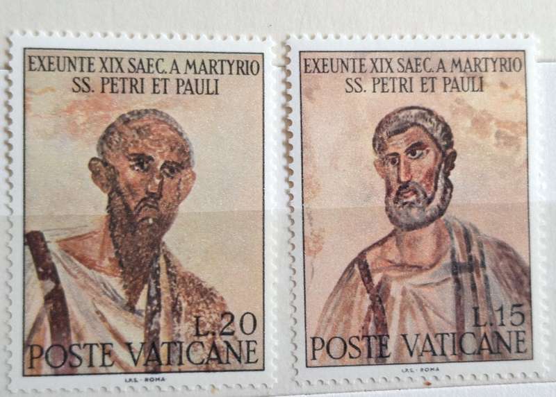 Vatican City 1967 Martyrdom of the Apostles Peter and Paul 2 Mint stamps