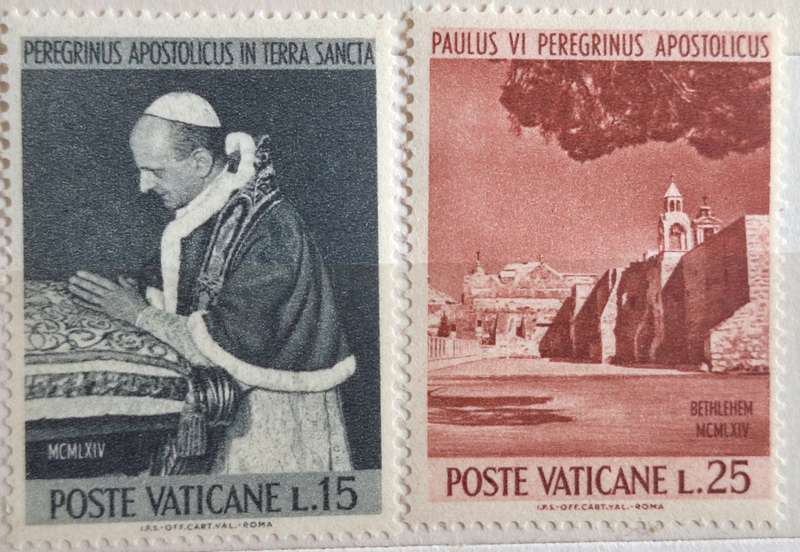 Vatican City 1964 Pilgrimage of Pope Paul VI 2 Mint stamps