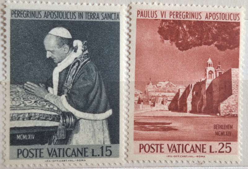 Vatican City 1964 Pilgrimage of Pope Paul VI 2 Mint stamps