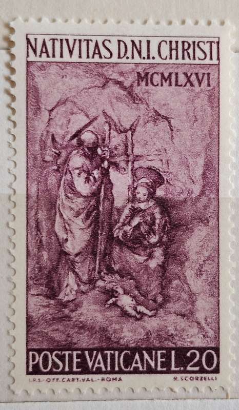 Vatican City  1966 Nativity Sculpture by Scorzelli 1 Mint stamp