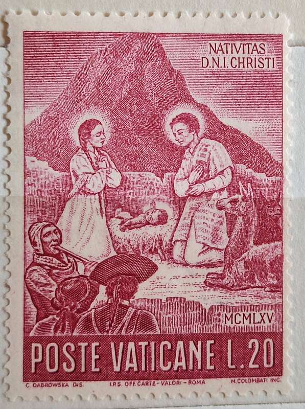 Vatican City 1965 Peruvian Nativity Scene 1 Mint stamp