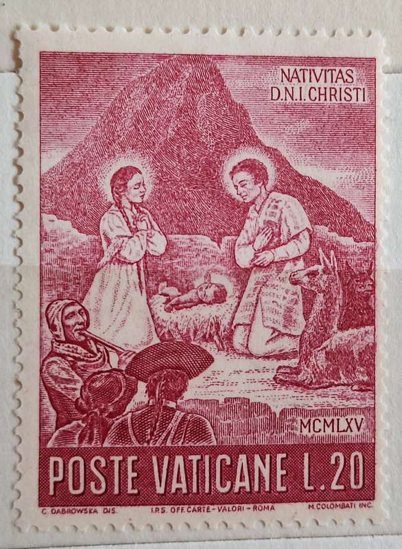 Vatican City 1965 Peruvian Nativity Scene 1 Mint stamp