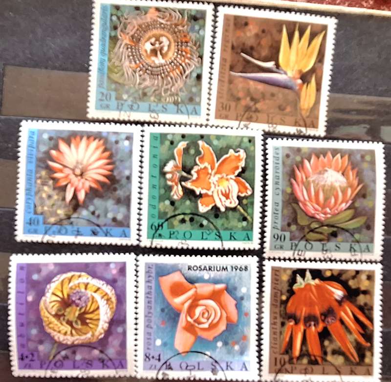 Poland 1968 Flowers Set of 8 Cancelled stamps