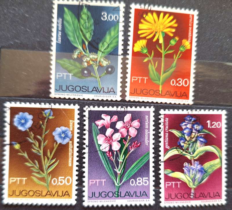 Yugoslavia 1967 Flowers 5 Cancelled stamps
