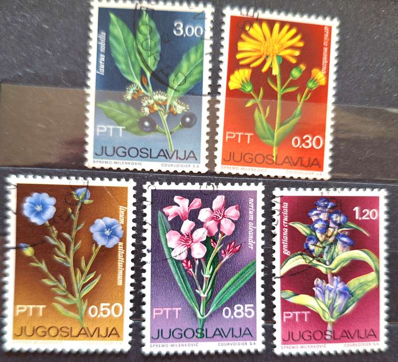Yugoslavia 1967 Flowers 5 Cancelled stamps