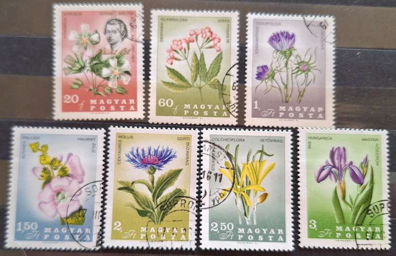 Hungary 1967 Flowers of the Carpathian Set of 7 Cancelled stamps