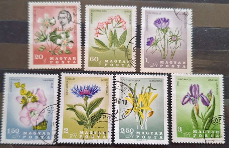 Hungary 1967 Flowers of the Carpathian Set of 7 Cancelled stamps