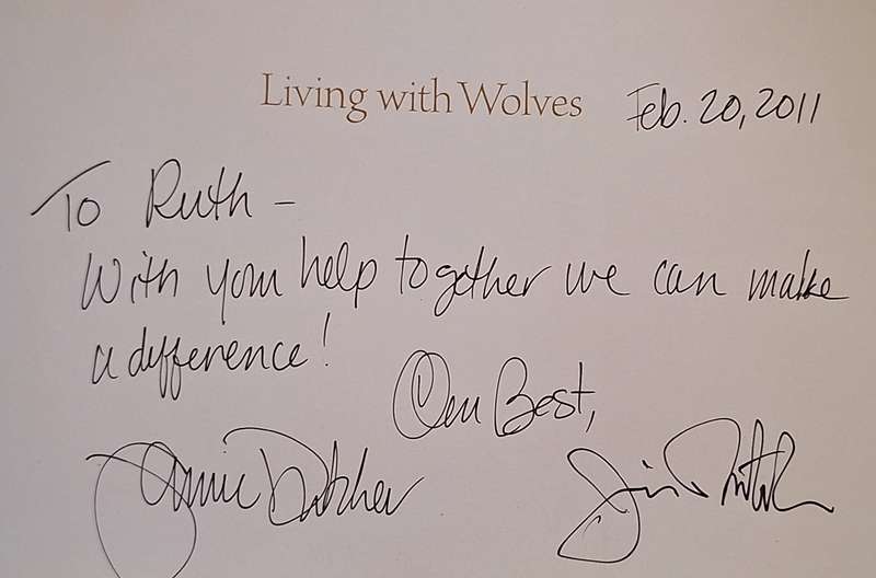 Living with Wolves by Jim and Jamie Dutcher Softcover Signed and Inscribed by Authors