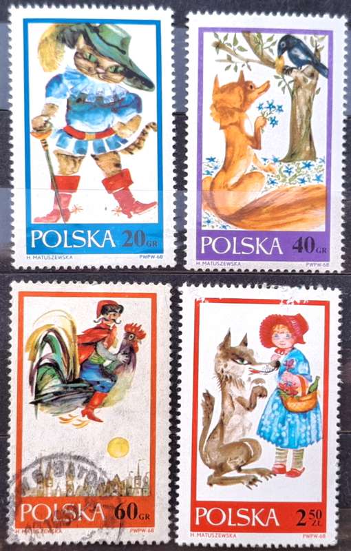 Poland 1968 Fairytales 2 Mint 1 Unused and 1 Used stamp