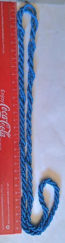 Twisted Blue Bead Rope Necklace