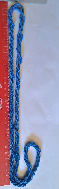 Twisted Blue Bead Rope Necklace