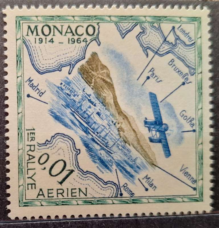 Monaco 1964 50th Anniversary 1st Flight Rally 1 Mint stamp