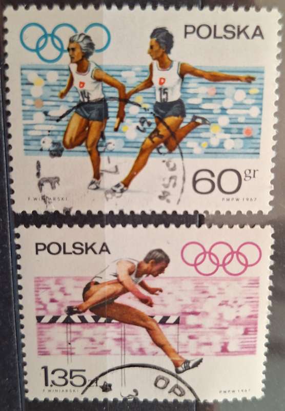 Poland 1967 Preolympic games 2 Cancelled stamps