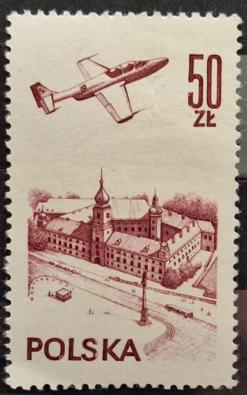 Poland 1978  Plane Over Warsaw Castle 1 Mint stamp