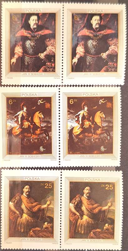 Poland 1983 Paintings/Portrait of King John III Sobieski 3 Pairs Mint stamps