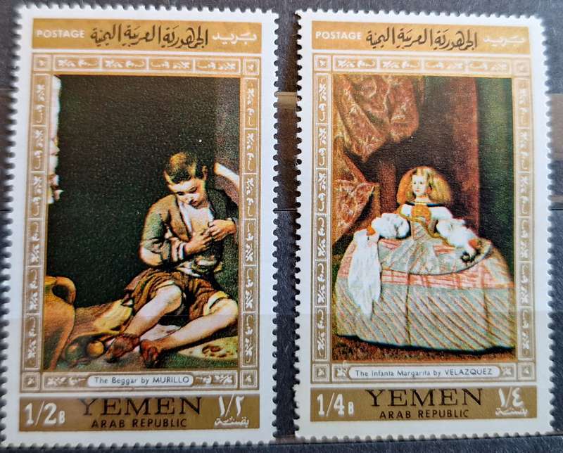 Yemen 1967 Paintings 2 Mint stamps