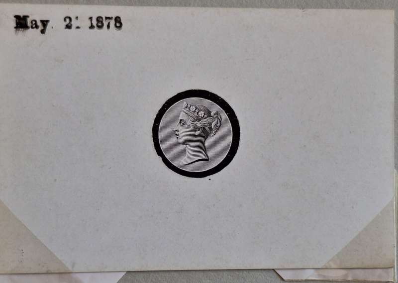 British Commmonwealth 1878 Die Proof for Q. V. Stanley Gibbons Ltd Centre Vignette Dated May 21 1878