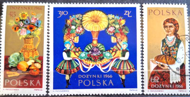 Poland 1966 Harvest Festival Set of 3 Cancelled stamps