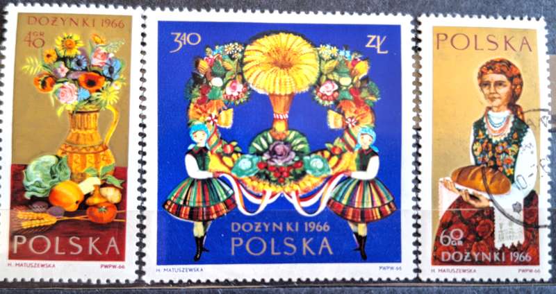 Poland 1966 Harvest Festival Set of 3 Cancelled stamps