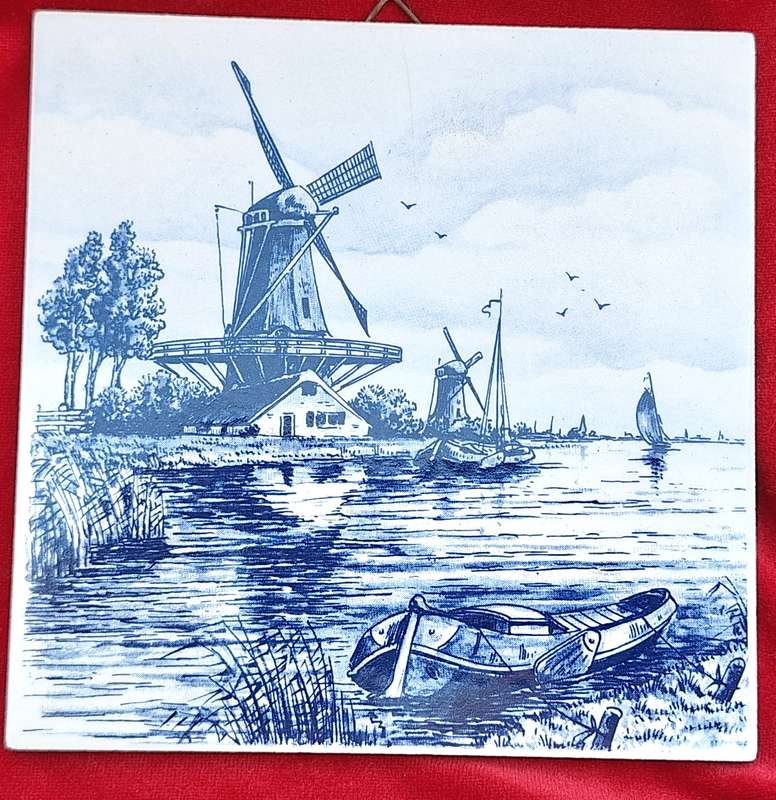 Delft Blue Hand Painted Tile Made in Holland