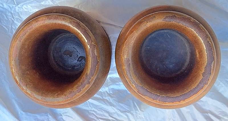 2 Small Wooden Bowls P J van Reenen Rheenendal Genuine Stinkwood