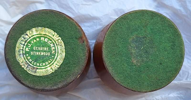 2 Small Wooden Bowls P J van Reenen Rheenendal Genuine Stinkwood