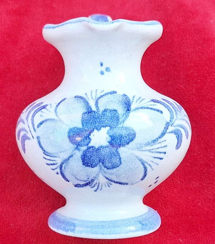 Small Blue and White Jug shaped Vase